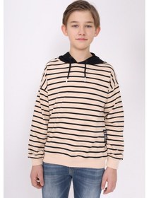 Resim Toontoy Kids Toontoy Erkek Çocuk Çizgili Sweatshirt Bej 