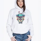 Resim Kadına Özel Kuru Kafa Tasarımlı Kapşonlu Sweatshirt 