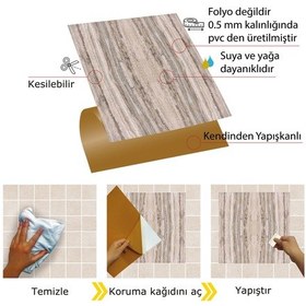 Resim Tink Kendinden Yapışkanlı Mermer 16 Desenli Pvc Karo 30x30 Cm 