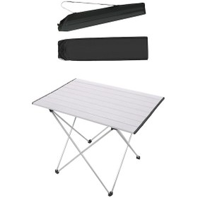 Resim Katlanabilir Alüminyum Kamp Ve Piknik Masası, Çantalı Gümüş, Geni Gümüş 