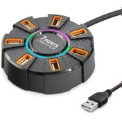 Resim Genel Markalar Usb Hub 7*Usb 1.2M Siyah HDX7035 