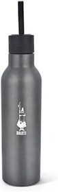 Resim Bialetti - Termal Şişe - 500mL - Koyu Gri Renk - Paslanmaz Çelik - Çift Katmanlı - 12 Saat Sıcak 24 Saat Soğuk Tutar - Hava Geçirmez Vidalı Kapak Özelliği - Özel Silikon Conta Sayesinde Sızdırmaz Şişe 