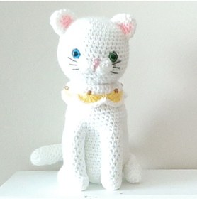 Resim Amigurumi Örgü Oyuncak Kedi Beyaz Van Kedisi Beyaz 