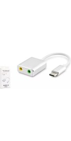 Resim Derwell Type-C Tipi Harici Ses Kartı Adaptörü Hi-Fi Magic Voice 7.1 Ch Ses Kartı Adaptörü Kulaklık Mikrofon Dizüstü Çevirici Yüksek Hızlı Type Ses Kartı 