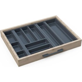 Resim Mutfak Çekmece Içi Düzenleyici, Kaşıklık 64CM x 48CM Yanlar ve Boydan 4cm Kesilebilir, Antrasit 