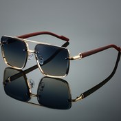 Resim 1 Adet Erkekler İçin Yeni Kare Şekilli Moda Gözlük, Premium Benzersiz Çift Köprü Tasarımı Retro Minimalist Tarz Kadın Göz Aksesuarı 