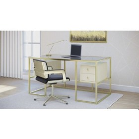 Resim Trinity Metal & Ahşap & Cam Çalışma Masası 