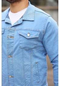 Resim Serseri Jeans Koyu Haki Erkek Kot Ceket Mavi 
