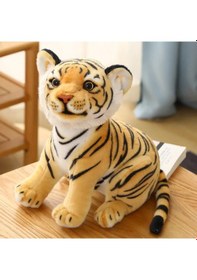 Resim Peluş Kaplan 33 Cm Sevimli Kaplan Açık Gri 