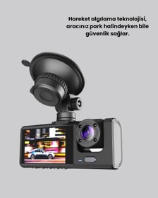 Resim Full Hd Araç Kamerası Çift Yönlü Kayıt Ve Darbe Sensörü - 