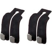 Resim Ranyeek Araba Koltuk Arka Çift Metal Kanca - Telefon Tutucu Ve Çanta Asıcı, Siyah Tüylü Deri, Logo Yok, 2 Adet Paket 