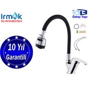 Resim Tesitay Mutfak Eviye Bataryası Siyah Kubarlı Mutfak Musluğu Armatür 