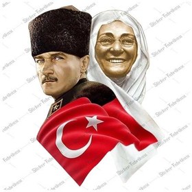 Resim Atatürk Türk Bayrağı Türkiye Başbuğ Sticker 00624 