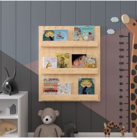 Resim Çocuk Odası Raf / Kitaplık Çr-02 Safir Meşe Safir Meşe 