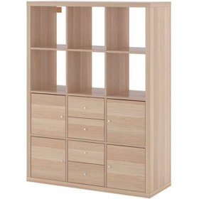 Resim IKEA KALLAX, açık raf ünitesi, ağartılmış meşe görünümlü, 112x147 cm 