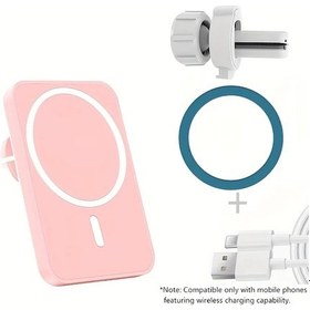 Resim Sunshine011 Pembe 15w Manyetik Araba Şarj Cihazı Kablosuz Hızlı Şarj 