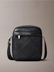 Resim Calvin Klein Erkek Emblem Aop Emboss Omuz Çantası-14751 Siyah 
