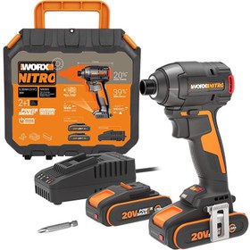 Resim WORX WX265 20Volt 2.0Ah Li-ion Çift Akülü 200Nm Kömürsüz Profesyonel Şarjlı Darbeli Tornavida 