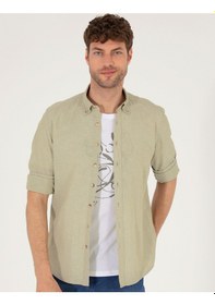 Resim Pierre Cardin Erkek Haki Gömlek Desenli 50265119-vr027 Haki 