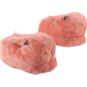 Resim Liger Kadın Tavşan Figürlü Peluş Kaymaz Ev Panduf Pudra Dış Materyal: Peluş Tüy 
