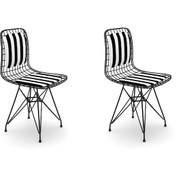 Resim Knsz kafes tel sandalyesi 2 li mazlum syhtuan sırtminderli ofis cafe bahçe mutfak 