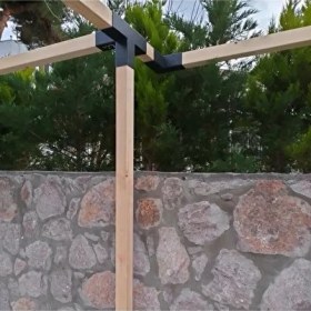 Resim Düz Köşe Pergule Pergola Kamelya Montaj Aparatı, Şık ve Dayanıklı Tasarım 
