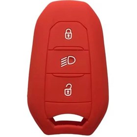 Resim Peugeot 208 308 508 2008 3008 5008 Rifter Silikon Anahtar Kılıfı Kırmızı 