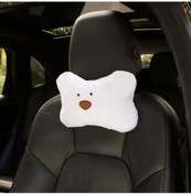 Resim Araba Karikatür Ayı Peluş Koltuk Döşeme Yastığı, Boyut:head Restor Beyaz 