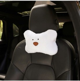 Resim Araba Karikatür Ayı Peluş Koltuk Döşeme Yastığı, Boyut:head Restor Beyaz 