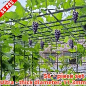Resim 56 Parça Metal Bahçe Asma Desteği Seti - 11.3mm Kalınlık, 70.87x70.87x70.87 inç Boyutlu - Dış Mekan Bahçeler, Avize Kemerleri, Çitlerde ve Sebze Kulübeleri için Uygun - Güller, Üzümler, Kavunlar ve Meyve Ağaçları Desteklemek İçin 