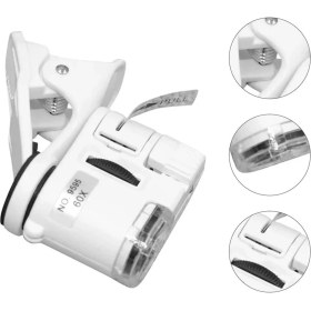 Resim MCM Group 60X Mini Cep Telefonu Için Mandallı Mikroskop Uv Ledli Büyüteç Model AL2431 - Lisinya 