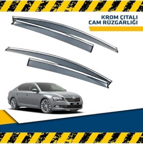 Resim Point Skoda Süper B Mügen Cam Rüzgarlığı Kromlu Sedan 2015 - 2021 Arası 4 Lü Set 