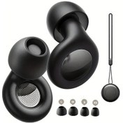 Resim Fochsia Siyah Rahat Çalışma Seyahat Ve Uyku İçin Yumuşak Yeniden Kullanılabilir Kulak Tıkacı Çeşitli Boyutlarda Bonus Kulak Kapakları İle 