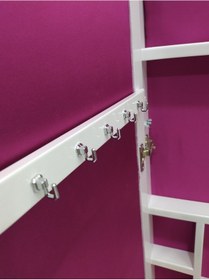 Resim Bengi Ticaret Boy Ahşap Kayın Mdf Gövde Natüre Klasik El Yapım Ayna Takı Dolabı Parlak Beyaz 