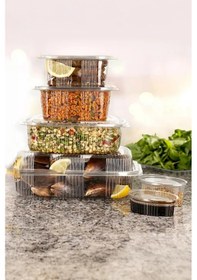 Resim Sızdırmaz Kendinden Kapaklı Plastik Kap 500 Gr 100'lü 