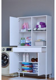 Resim Eliusta Vellum Beyaz Dolap 100x173x32,5 Cm Ebatlarında Çok Fonksiyonlu 100 Cm Genişlikte Banyo Dolabı Beyaz 