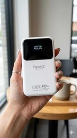 Resim HEARTZ H006 20000 mah power bank PD 27W ve USB 100W FAST HIZLI ŞARJ DAHİLİ TYPE C VE LİGHTNİNG KABLOLU DÜNYA STANDARTLARINA UYGUN POLYMER BATARYA BİREBİR AMPER LCD GÖSTERGELİ POWERBANK 