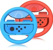 Resim CUIFATI Steering Wheel for Switch Stable and Easy to Handle with Comfort and Reduces Long Term Fatigue Specially Designed for Switch Racing Game (Red Blue) 