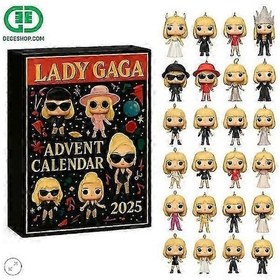 Resim Lady Gaga Advent Takvimi Kör Kutu Noel Ağacı Süslemesi Akrilik Kolye 2 