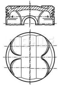 Resim MAHLE 081PI00101000 Piston + Segman ( BMW : 1.16I-1.20I-(E81-E87) / 3.16I-3.18I (E46) 01-11 ) (WF417279) 