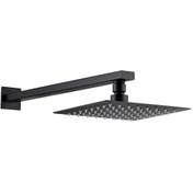 Resim Fause Ankastre Duş Başlığı Borulu Kare Slim Metal 25 X 25 Cm Siyah 