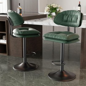 Resim 2’li Ergonomik Ayarlanabilir Bar Taburesi - Yeşil 