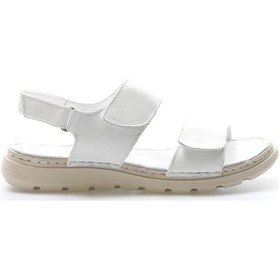 Resim Hakiki Deri Kadın Klasik Sandalet 972za602 Beyaz 