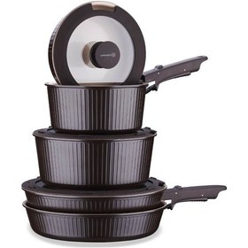 Resim Korkmaz Nova Pratika Robusta 10 Parça Tencere Seti A2791-2 Gri 