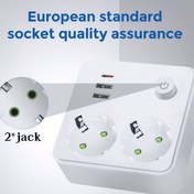 Resim Avrupa standart priz dönüştürücü çok fonksiyonlu anahtarlı ve USB+Type-c şeritli Avrupa standardı çevirici, ev ve ofis bilgisayar ekipmanları için uygun seyahat güç çıkış adaptörü, Seyahat Güç Adaptörü, Evde Kullanım Ünitesi Taşınabilir Dönüştürme Cihazı, Şık Tasarım Dayanıklı Yapı Kaliteli Çözümler, Çift Portluk İkili Bağlantılı Ana Bilgi Arayüzlü Sistem 