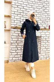 Resim Vibeys Collection Içi Çizgili Ve Kendinden Astarlı Su Geçirmez Kadın Trençkot 