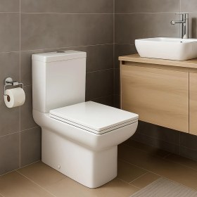 Resim Newarc Power Duvara Sıfır Klozet Takım POW.K022,Power Duroplast Yavaş Kapak 