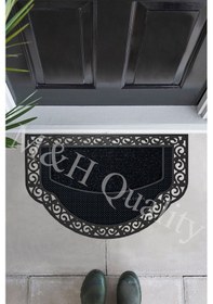 Resim Yarım Ay Modeli Welcome(Hoş Geldiniz) Yazlı Kapı Önü Paspası 