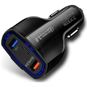 Resim Geeksen Araba Şarj Adaptörü Pd Ve Çift Usb Üçlü Port Hızlı Şarj Cihazı 12-24v Araba Suv İçin 