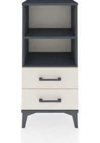 Resim Arges Komodin 2 Raflı 2 Çekmeceli 44x30x96 Antrasit-aytaşı Antrasit 